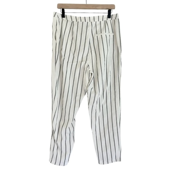 NWT ASOS‎ Linen Blend Striped Pants White Black Women’s Size 8 - Picture 2 of 9
